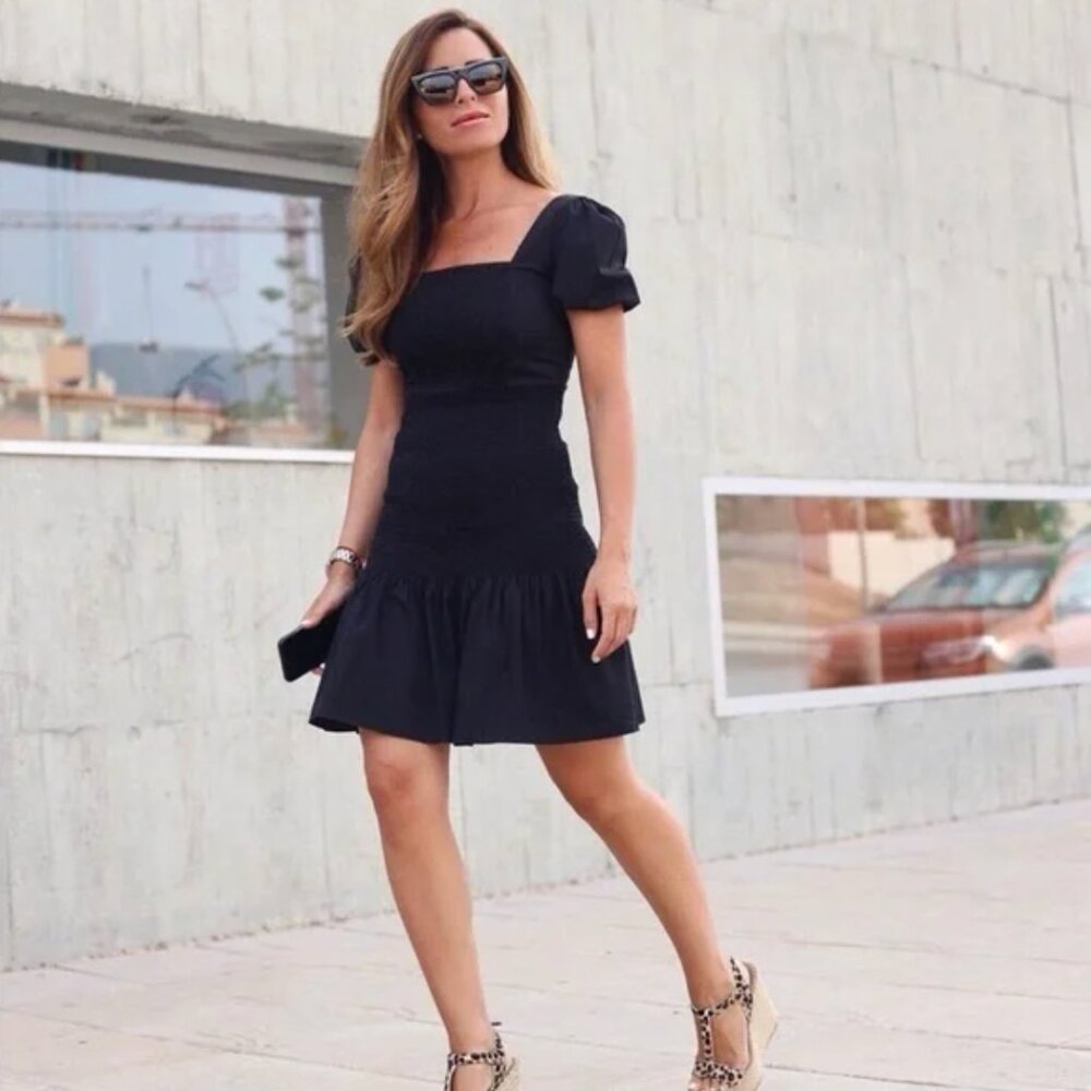 Zara Smocked Mini Dress XS